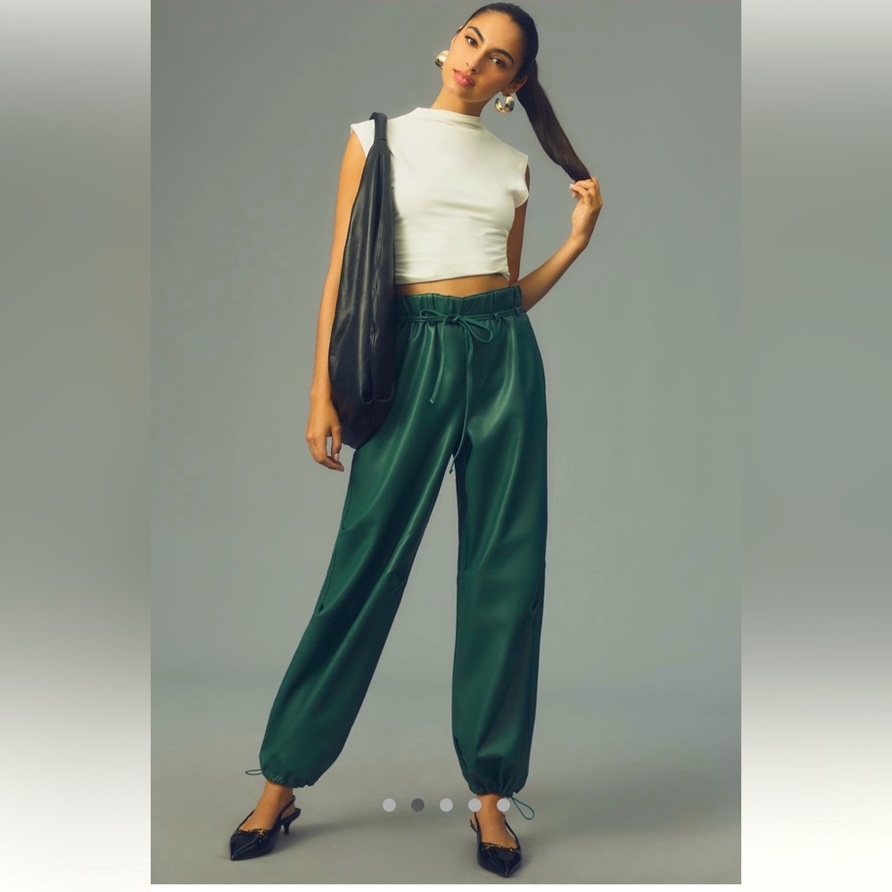 NWT Anthropologie Pilcro Faux leather soft parachute pants size S